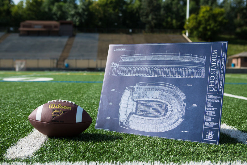 OSU alumni will appreciate the painstaking detail put into our Ballpark Blueprint of Ohio Stadium.