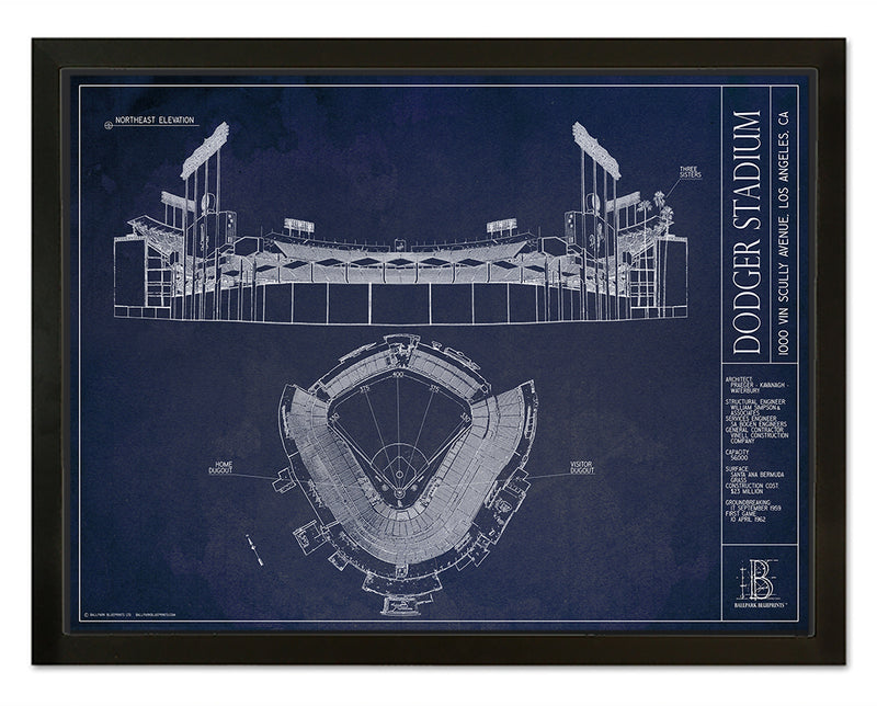 SALE - Dodger Stadium - Small Framed Canvas (Black)