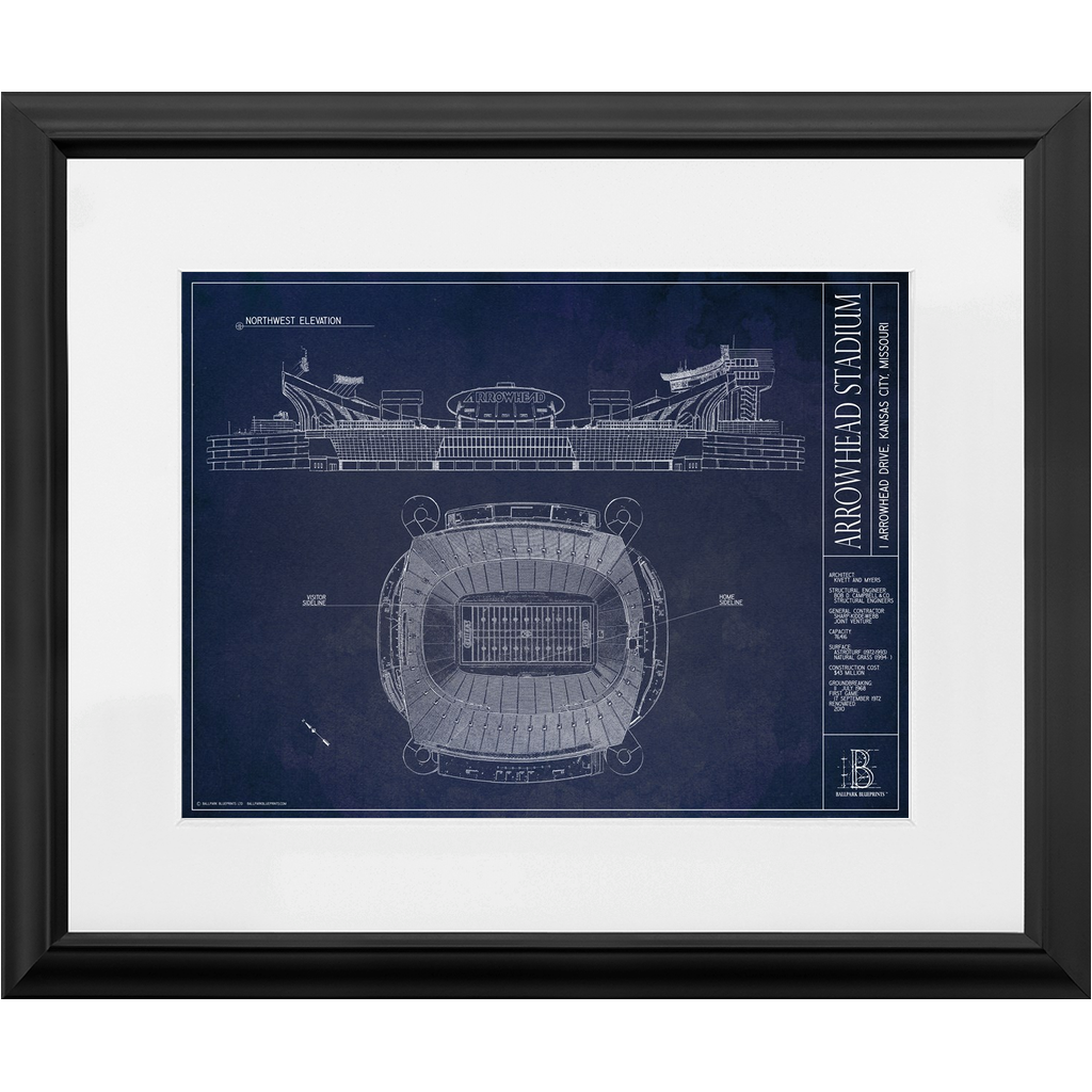 Arrowhead Stadium | Kansas City Chiefs Fan Gifts – Ballpark Blueprints