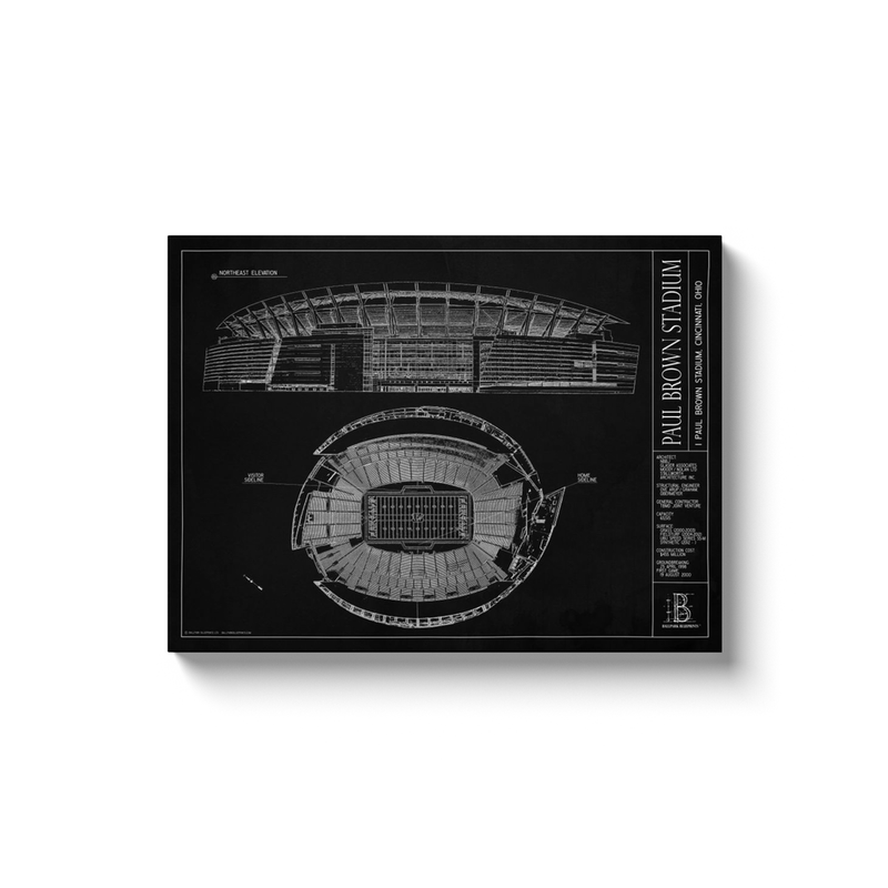 Paul Brown Stadium 18x24" Canvas Wrap - Black