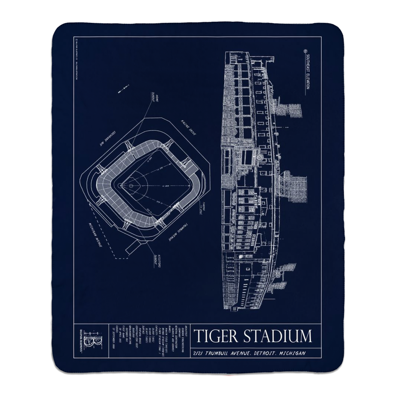 Old Tiger Stadium Fleece Sherpa Blanket