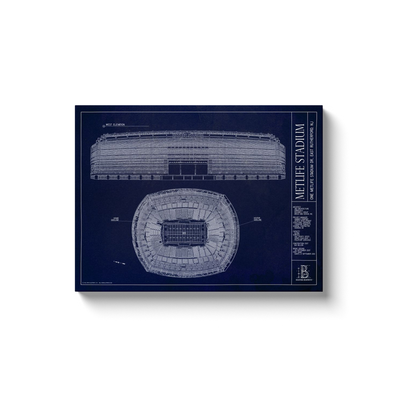 New York Giants - Metlife Stadium - Team Colors - 18x24" Canvas