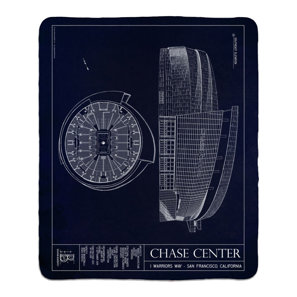 Chase Center Fleece Sherpa Blankets Ballpark Blueprints