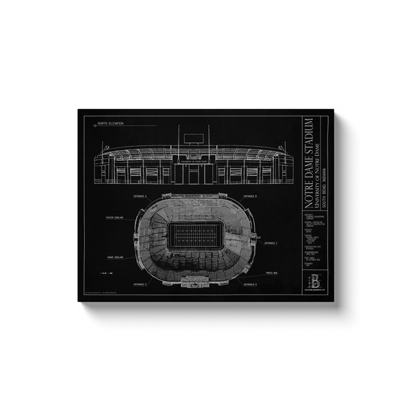 Notre Dame Stadium 18x24" Canvas Wrap - Black