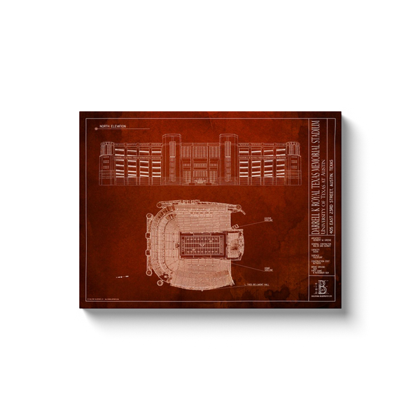 Texas Longhorns - DKR Texas Memorial Stadium - Team Colors - 18x24" Canvas