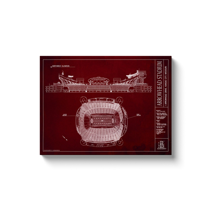 Kansas City Chiefs - Arrowhead Stadium - Team Colors - 18x24" Canvas