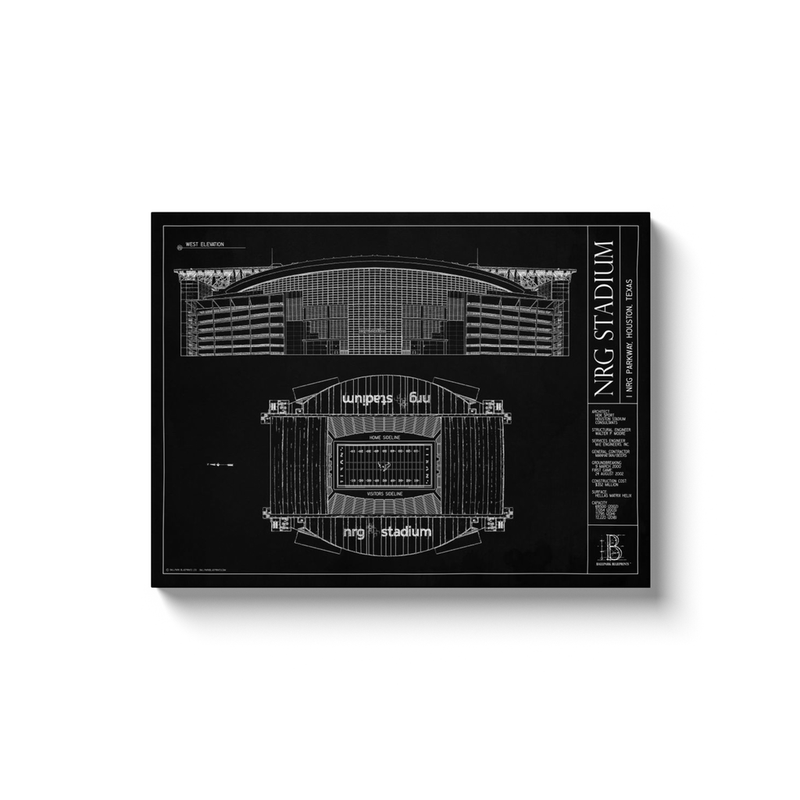 NRG Stadium 18x24" Canvas Wrap - Black