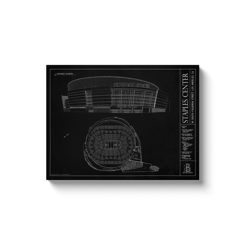 Staples Center 18x24" Canvas Wrap - Black
