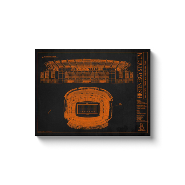 Cleveland Browns - FirstEnergy Stadium - Team Colors - 18x24" Canvas