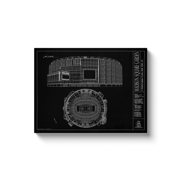 Madison Square Garden 18x24" Canvas Wrap - Black