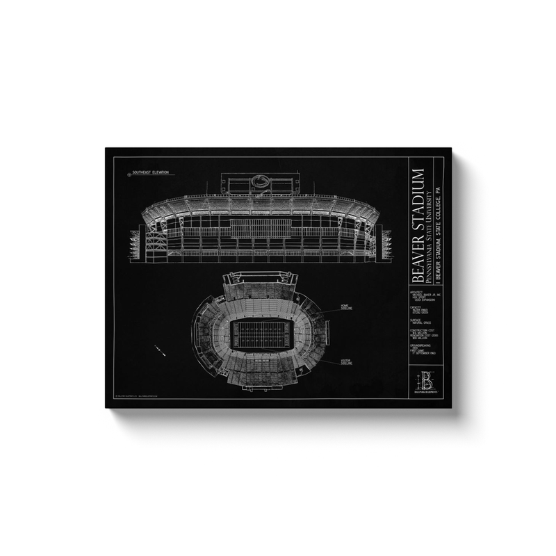 Beaver Stadium (Penn State University) 18x24" Canvas Wrap - Black