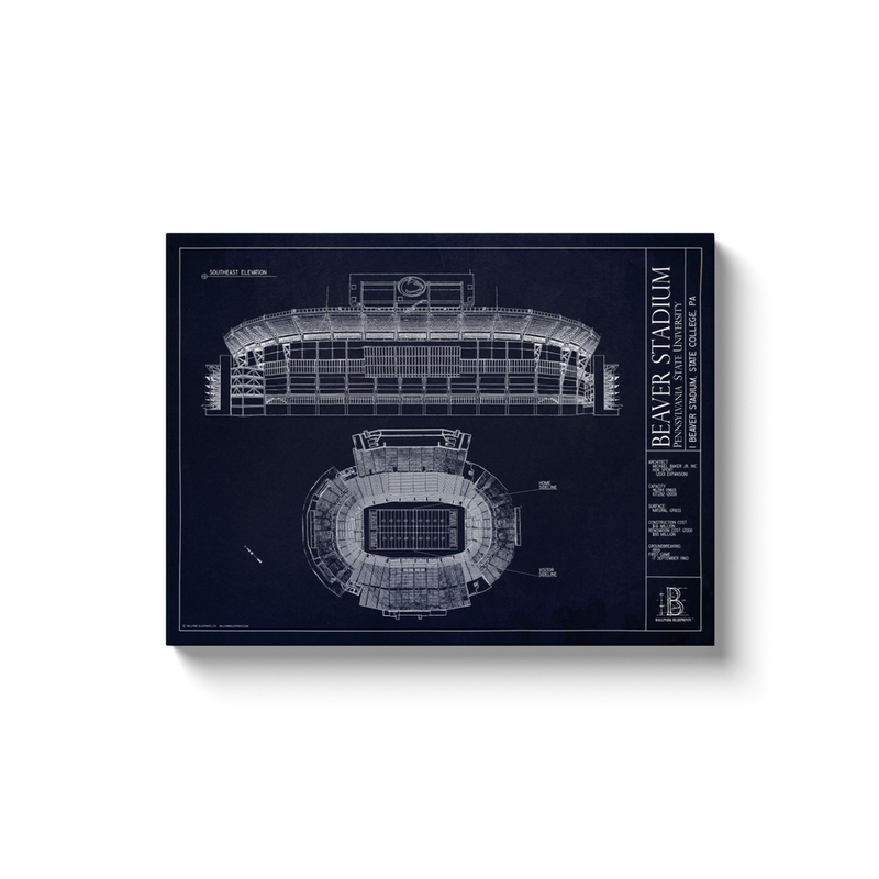 Penn State - Beaver Stadium - Team Colors - 18x24" Canvas