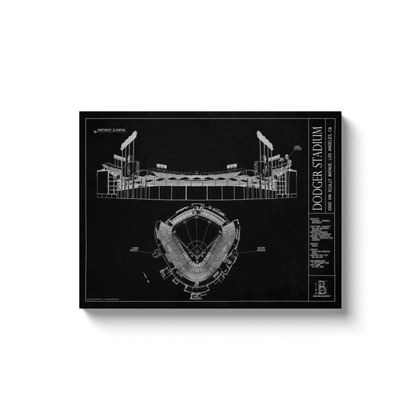 Dodger Stadium 18x24" Canvas Wrap - Black