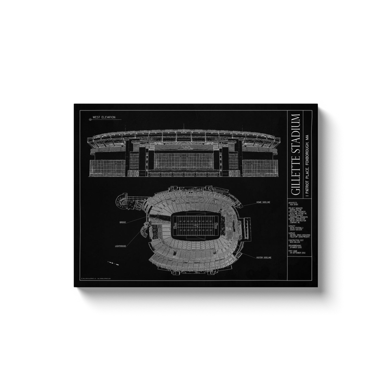 Gillette Stadium 18x24" Canvas Wrap - Black