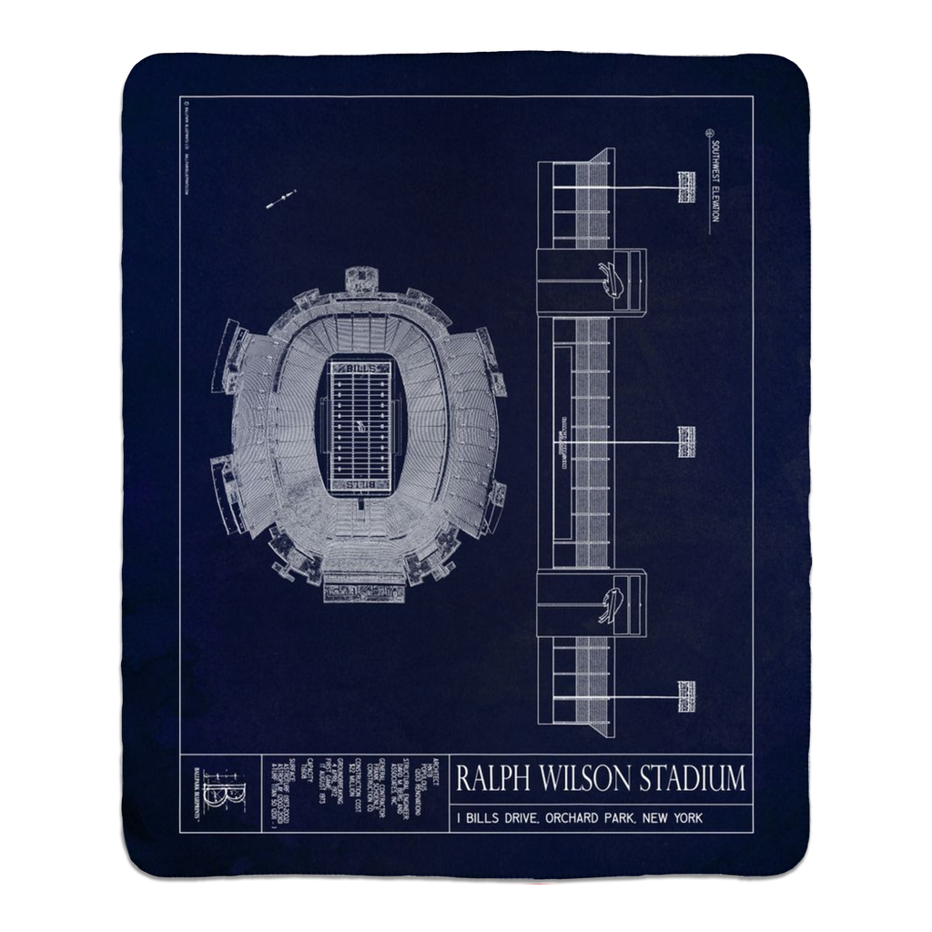 Ralph Wilson Fleece Sherpa Blanket – Ballpark Blueprints