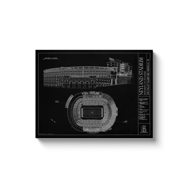Neyland Stadium (University of Tennessee) 18x24" Canvas Wrap - Black