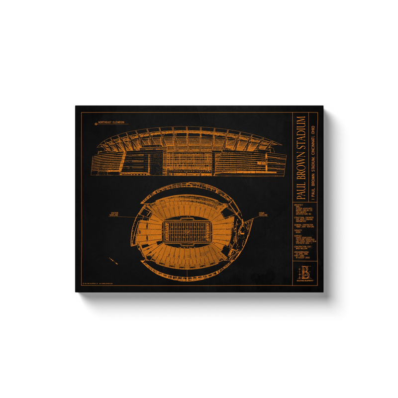 Cincinnati Bengals - Paul Brown Stadium - Team Colors - 18x24" Canvas