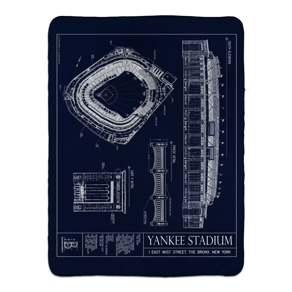 Yankee Stadium Fleece Sherpa Blanket – Ballpark Blueprints