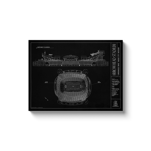 Arrowhead Stadium 18x24" Canvas Wrap - Black