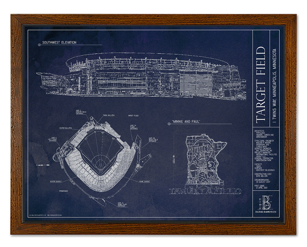 Minnesota Twins - Target Field (Navy) Team Colors T-shirt – Ballpark  Blueprints